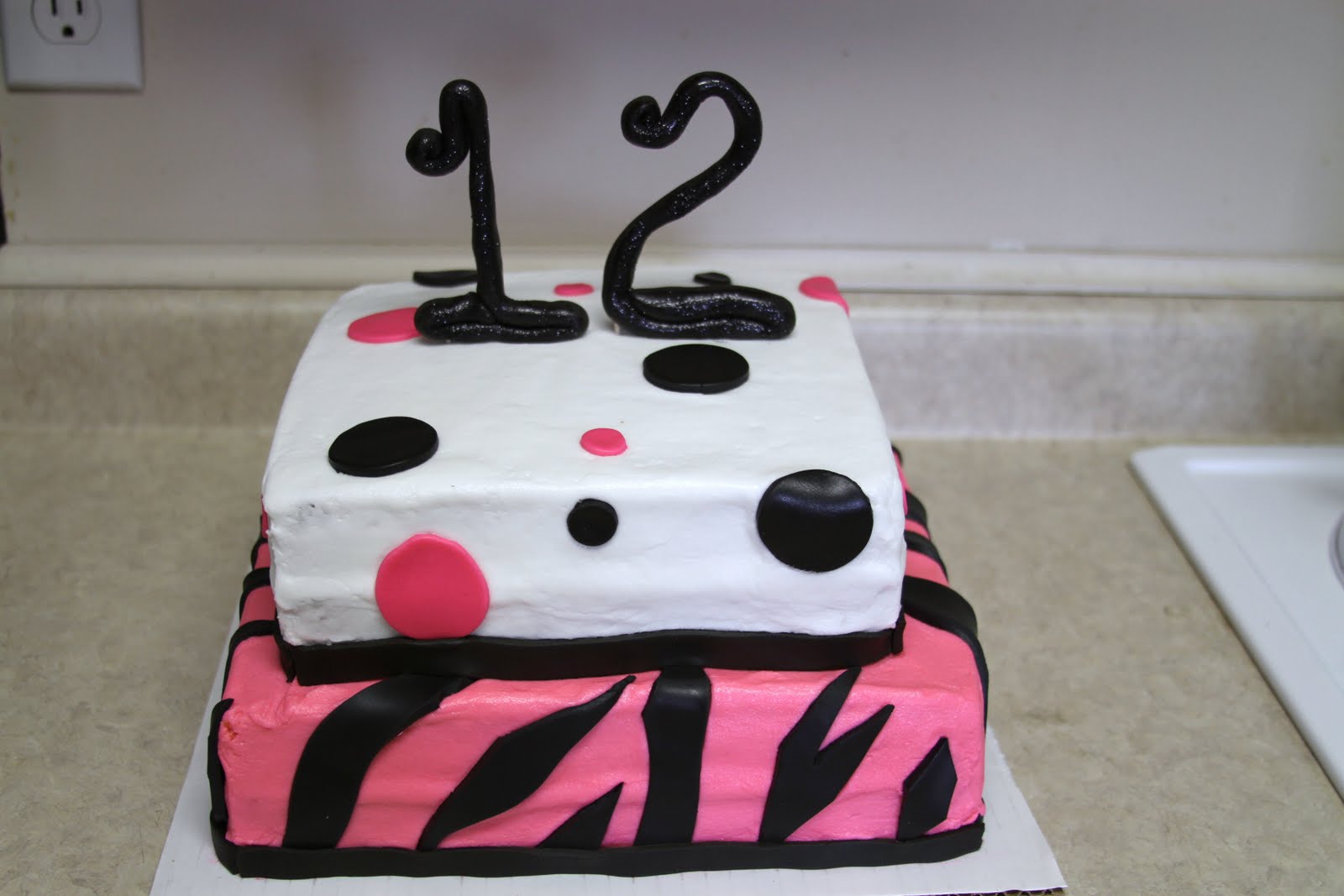 Michele Robinson Cakes Zebra Poka Dot 12th Birthday  Cake
