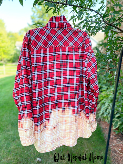 rear view bleached flannel shirt