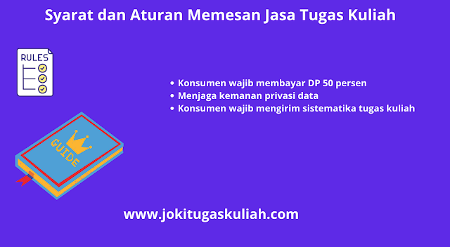 syarat dan aturan memesan jasa pengerjaan tugas kuliah