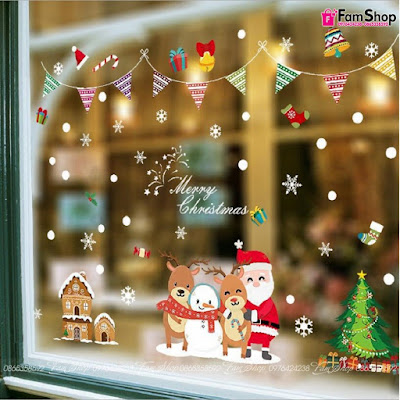 Decal tuần lộc Merry Christmas D32