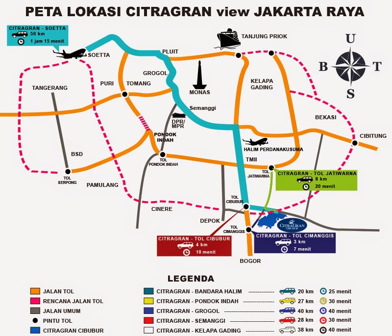 Akses dan Rencana Jalan Tol  Cibubur