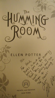 The Humming Room signed and personalized by Ellen Potter for Bunbury in the Stacks