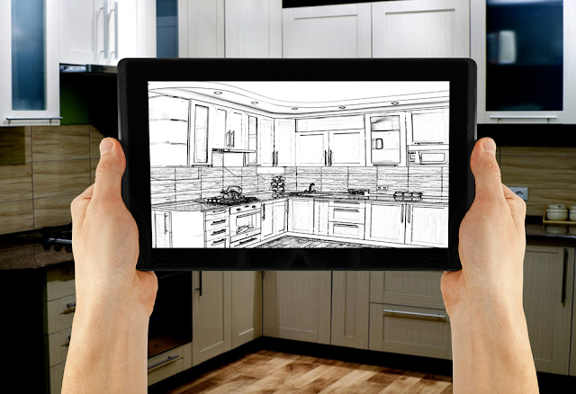 Interior design software on a tablet