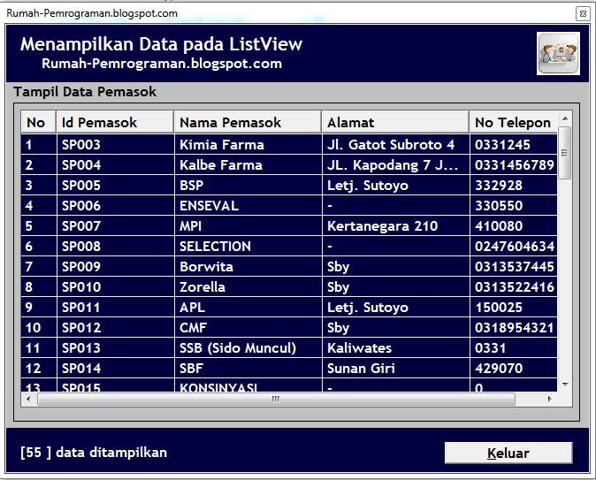 Source Code Menampilkan Data dari Database ke ListView VB6