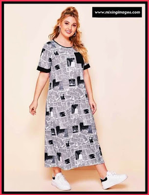 Newspaper Print Dress Images For Girls