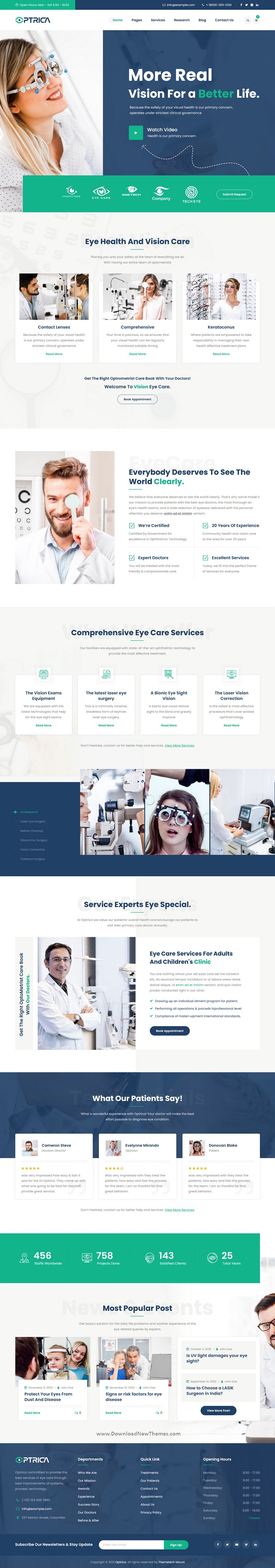 Optometrist and Eye Care Responsive Website Theme