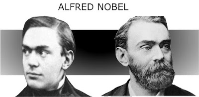 Poto Alfred nobel penemu dinamit. Yang kiri selagi muda dan yang kanan ketika dewasa