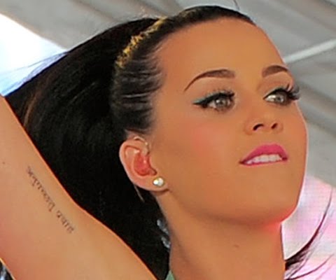 Katy Perry Tattoo Female Rib Text Tattoo Trend 2012