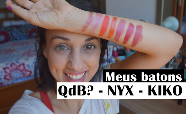 swatches de batom nyx e kiko