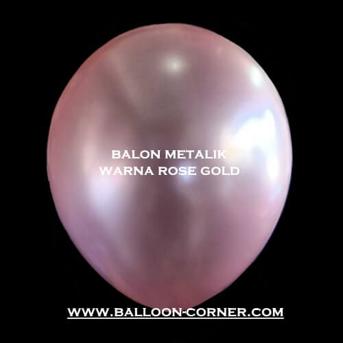 Balon Latex Metalik 12 Inch DECOTEX Warna Rose Gold (New Colour)