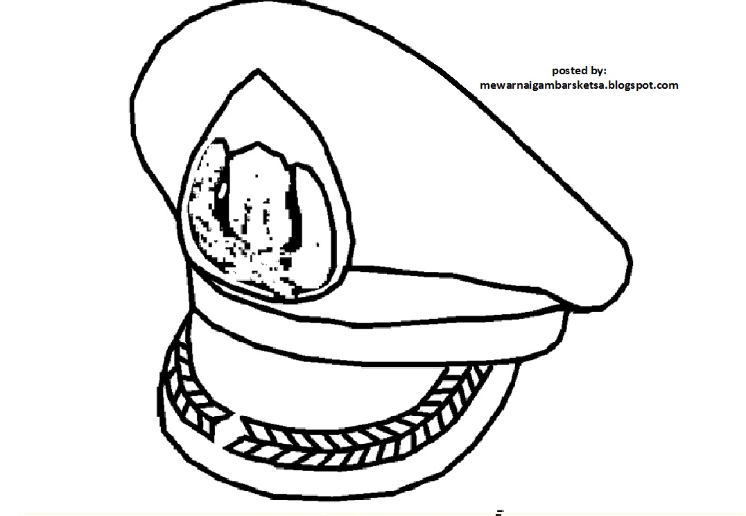 Mewarnai Gambar Mewarnai Gambar Sketsa Topi Polisi