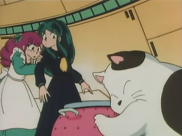 As Lum makes an antidote Kotatsuneko is depressed and won't eat