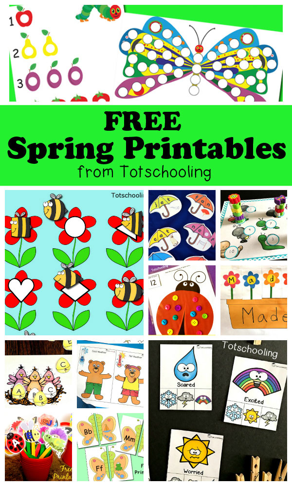 Free Spring Printables For Kids Totschooling Toddler Preschool Kindergarten Educational Printables