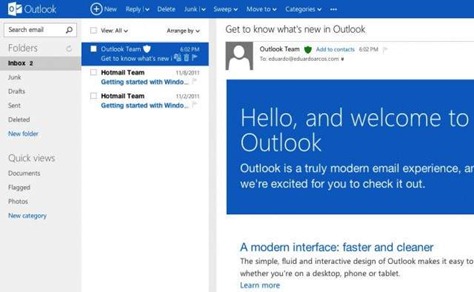 Hotmail se convierte en Outlook