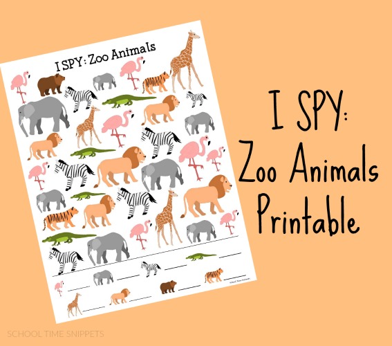 zoo theme i spy printable school time snippets