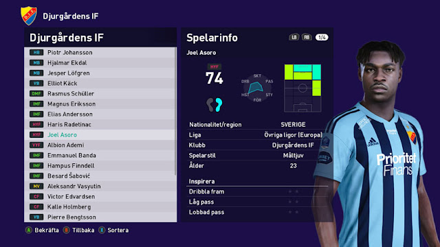 Joel Asoro Face For eFootball PES 2021