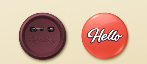 Pin Badges Mock Up (PSD)