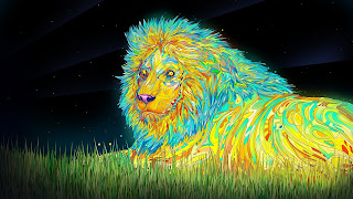 psychedelic lion