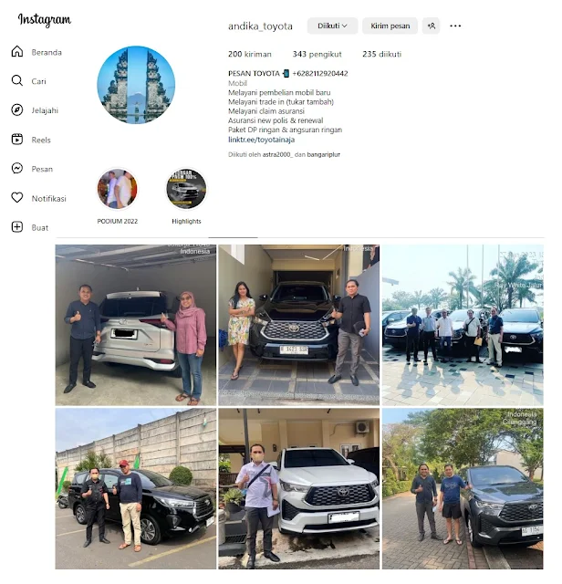 Instagram Toyota Auto2000 Kebon Jeruk
