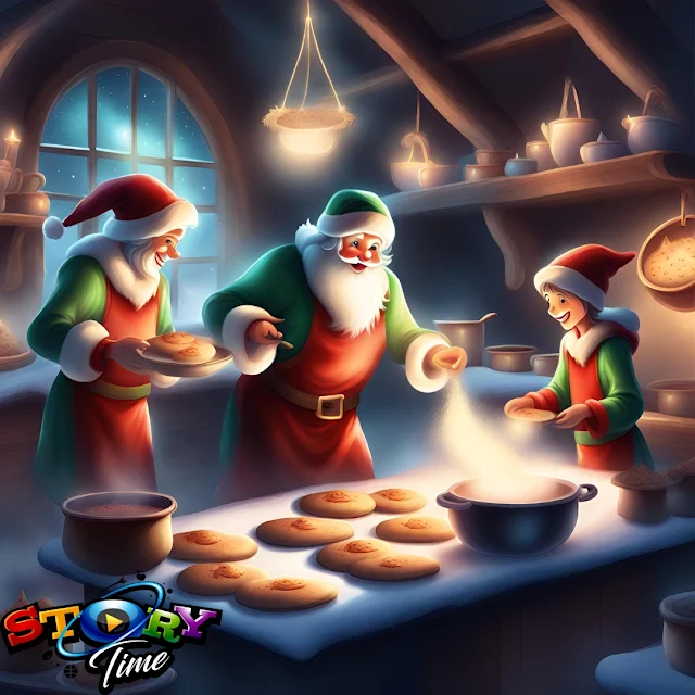 "Santa's brewing his secret potion with his elves"