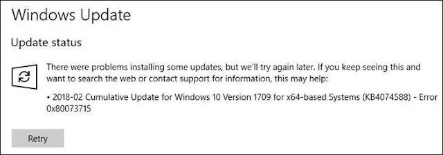 Windows 10 KB4074588 Fails To Install