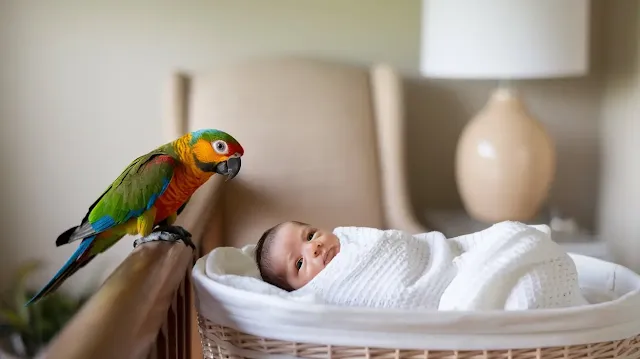 parrots safe around babies