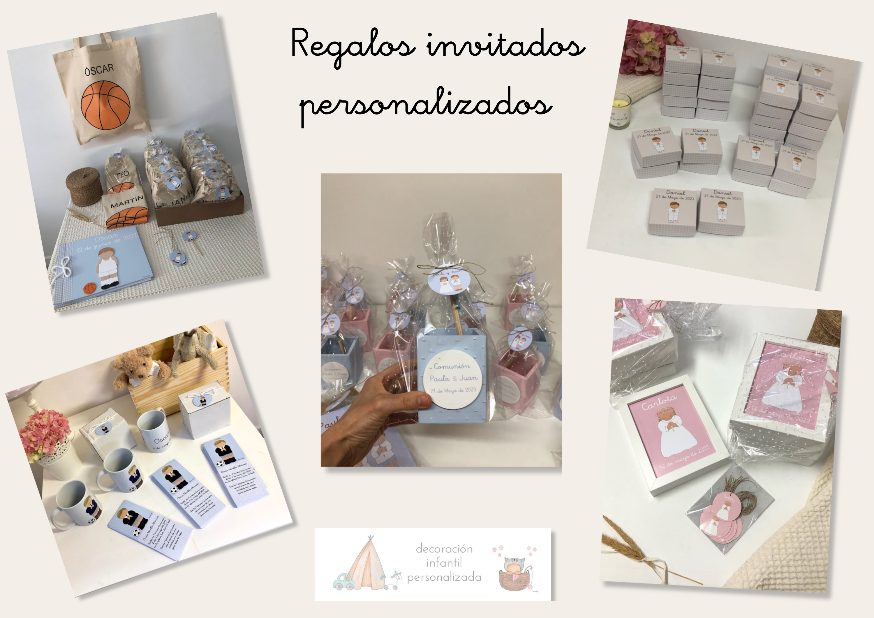 Regalos de bautizo para invitados con etiquetas personalizadas