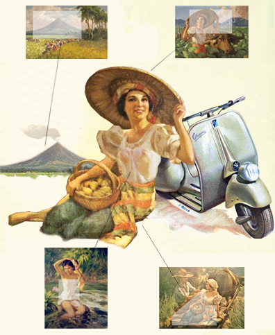 The scooter artwork was lifted from one of the preexisting Vespa pinups