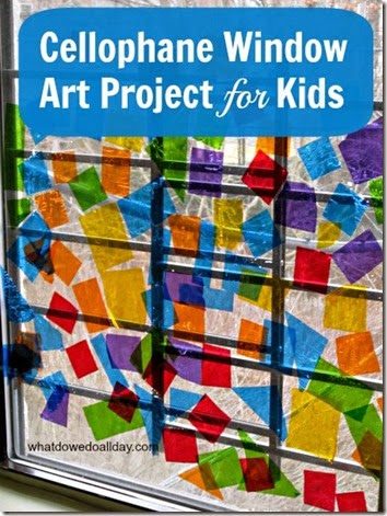 Stained Glass Window Kids Activity - This is such a fun idea for a rainy day and to brighten up the house for toddler, preschool, and kindergarten