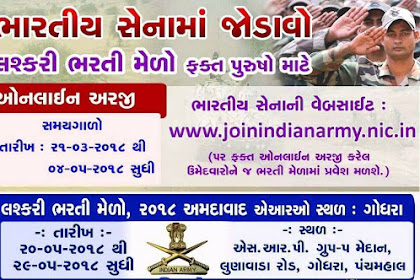 Indian Army Bharti : Gujarat Recruitment Godhara Army Rally 2018