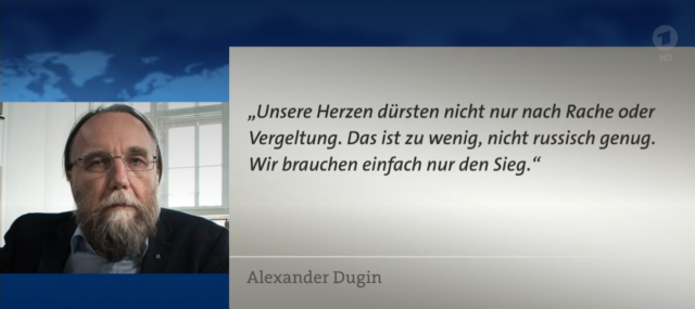 Unsere Herzen dürsten nicht nur nach Rache oder Vergeltung. Das ist zu wenig, nicht russich genug. Wir brauchen einfach nur den Sieg.