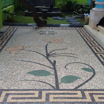 Lantai carport - garden style