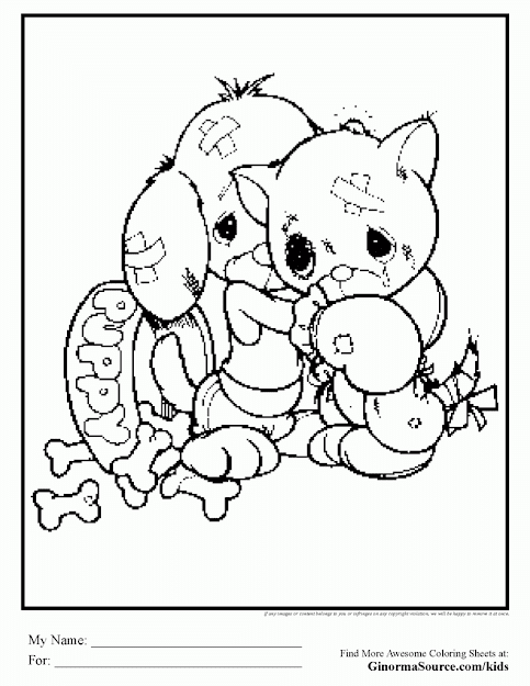 Printable Coloring Pages Of Kittens And Puppies