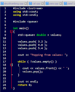 example code program doubles queue