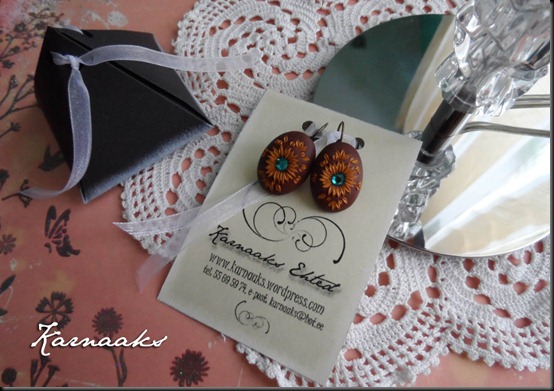 polymer clay embroidery earrings