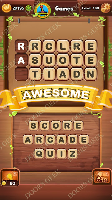 Word Bright Level 188 Answers, Cheats, Solutions, Walkthrough for android, iphone, ipad and ipod