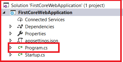 ASP.NET Core Empty Web Application Project Structure