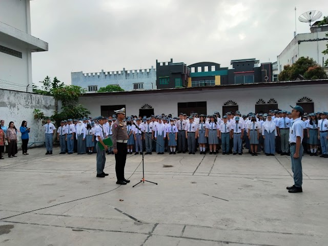 Satlantas Polres Tebing Tinggi Sosialisasi Tertib Berlalu Lintas Di Sekolah