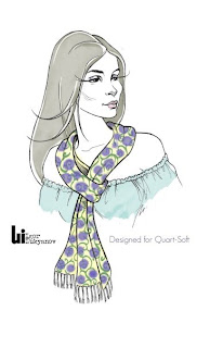 dessin de mode (figurine au foulard autour du cou)