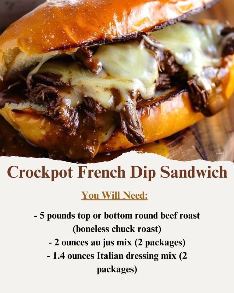 Easy Crockpot French Dip Sandwich Recipe
