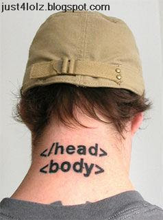 html tattoo on neck