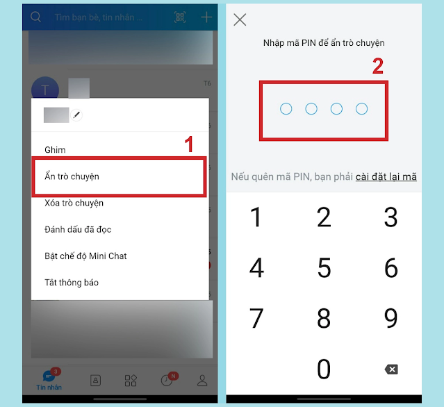 cách ẩn và bỏ ân tin nhắn zalo - 0946.426.583