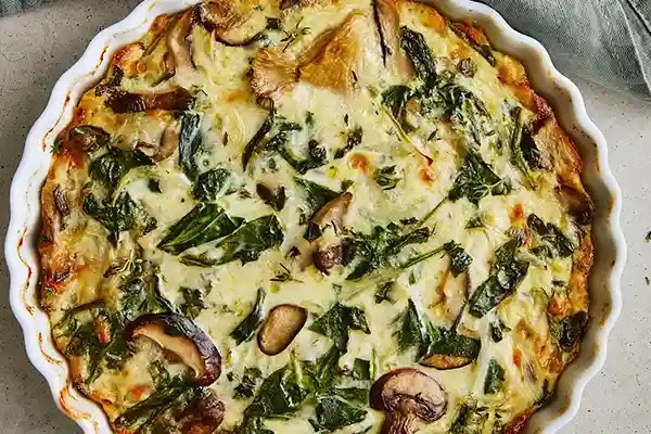 Quiche With Spinach & Mushrooms