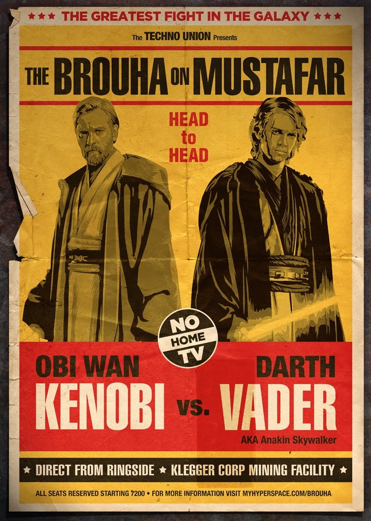 Bad Ass Movie Posters: Star Wars Retro Fight Posters