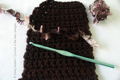 baby, Bernat Boa, crochet, eyelash, furry, Furry Fingerless Gloves, hood, how to, pattern, surface crochet, tutorial, Yarn