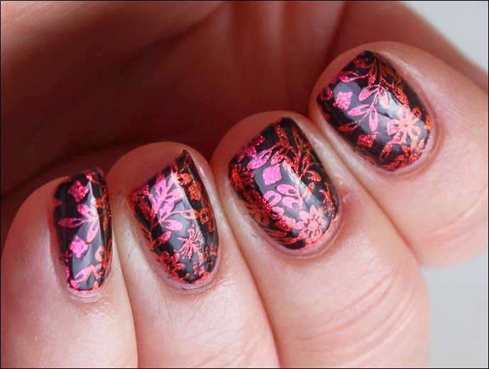 Nail Art Nageldesign Inverse Flower Pink Spice 2