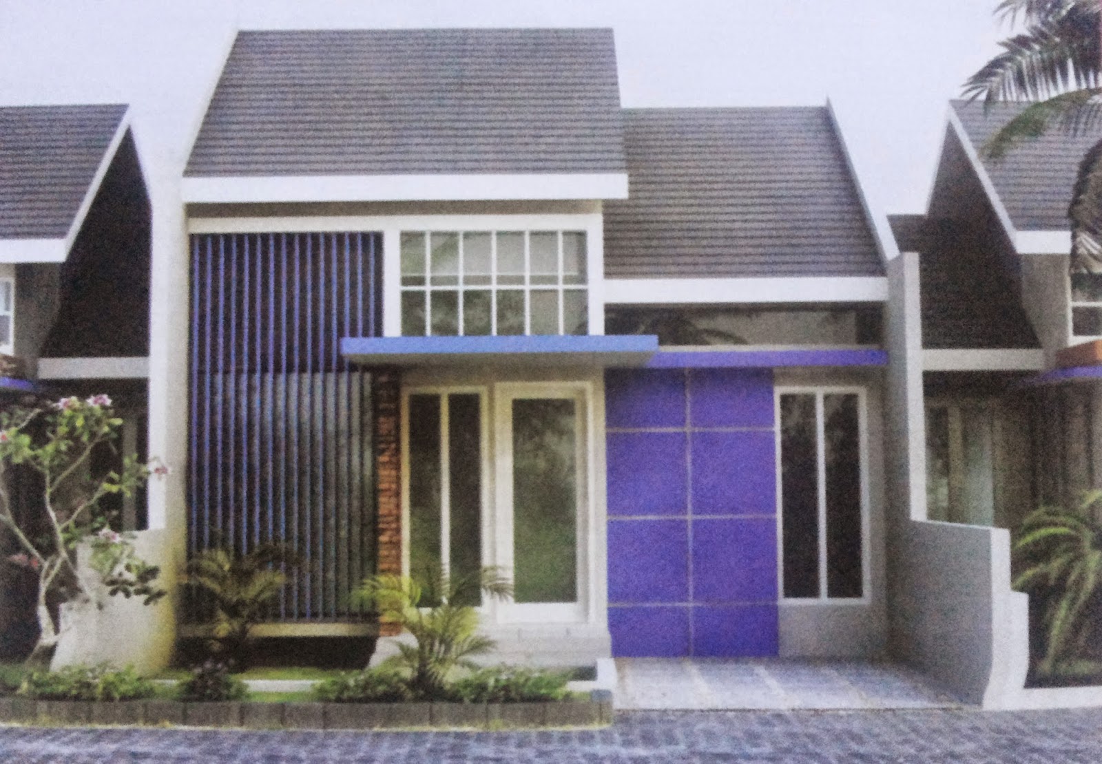 Rumah Minimalis Nuansa Biru Huniankini