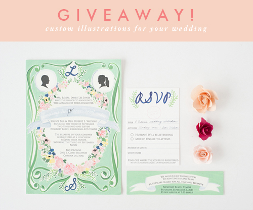 I'm giving away custom illustrations for an ENTIRE wedding suite