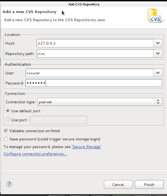 Add CVS Repository dialog