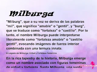 ▷ Significado del nombre Milburga